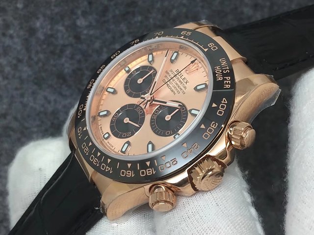 Rolex replica Daytona 116515 rose Gold Oysterflex rose dial - immagine 5