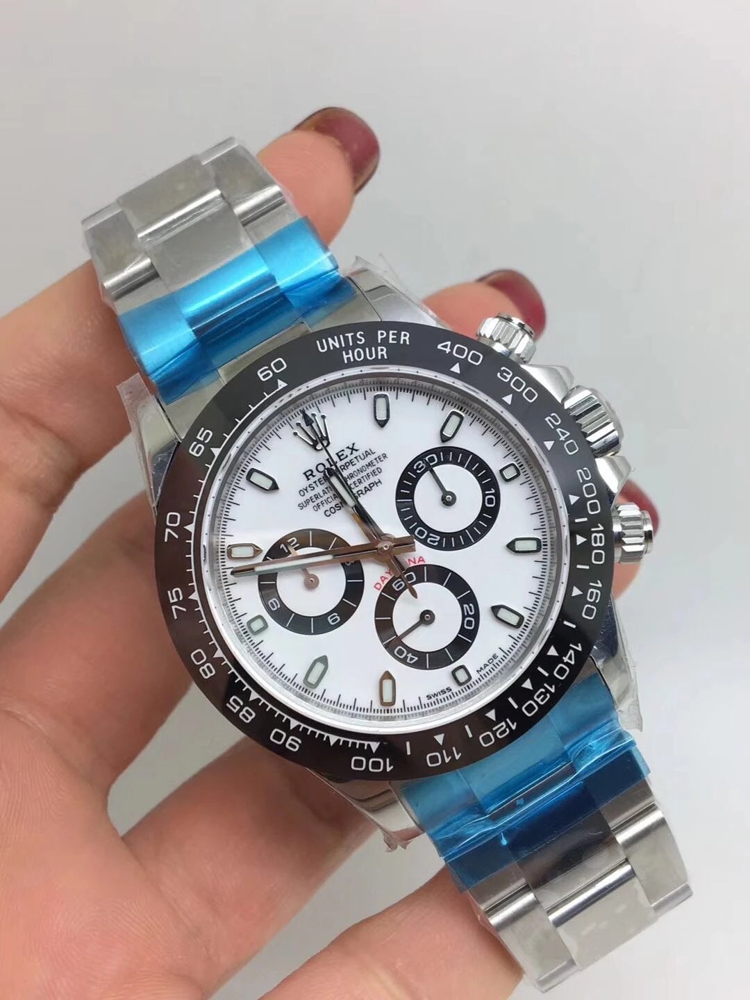Rolex replica daytona acciaio ceramichon white dial 116500LN orologio replica copia imitazione - immagine 4