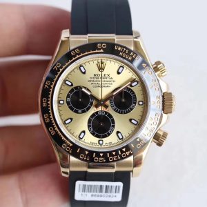 Rolex replica Daytona 116518LN yellow Gold Oysterflex pikachu dial