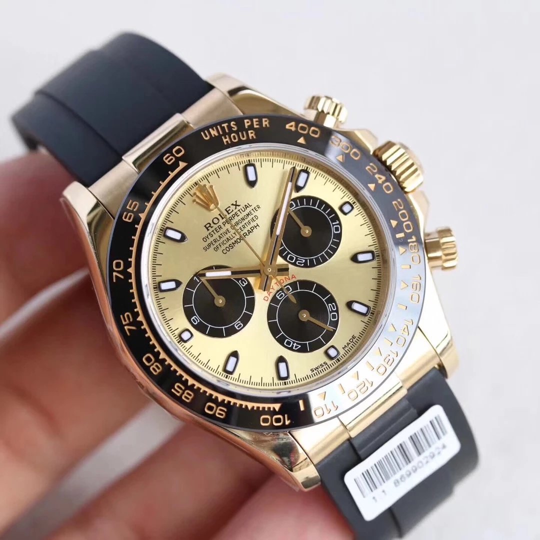 Rolex replica Daytona 116518LN yellow Gold Oysterflex pikachu dial - immagine 2