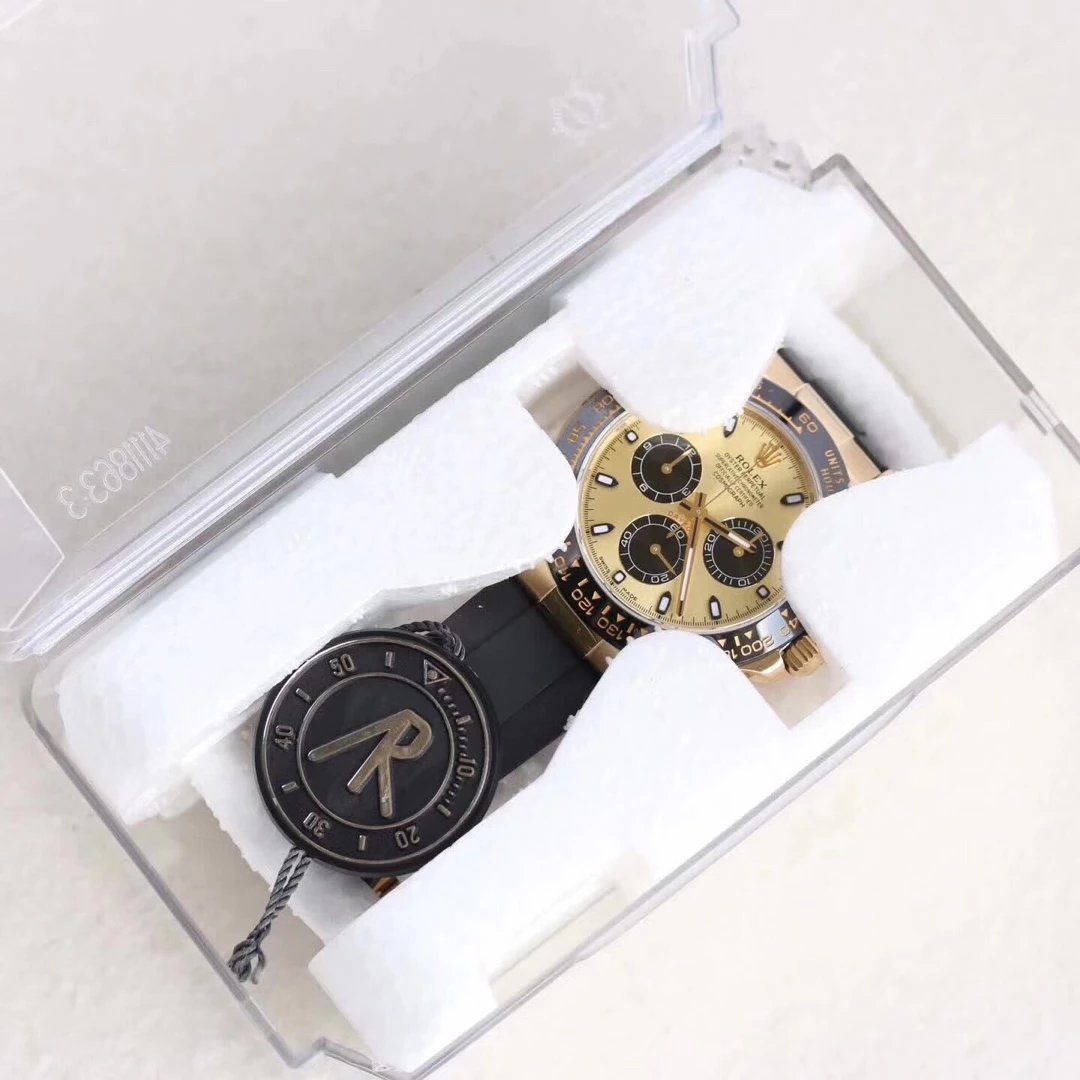 Rolex replica Daytona 116518LN yellow Gold Oysterflex pikachu dial - immagine 7