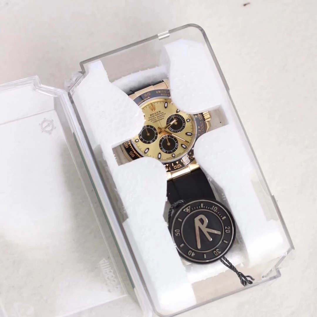 Rolex replica Daytona 116518LN yellow Gold Oysterflex pikachu dial - immagine 8