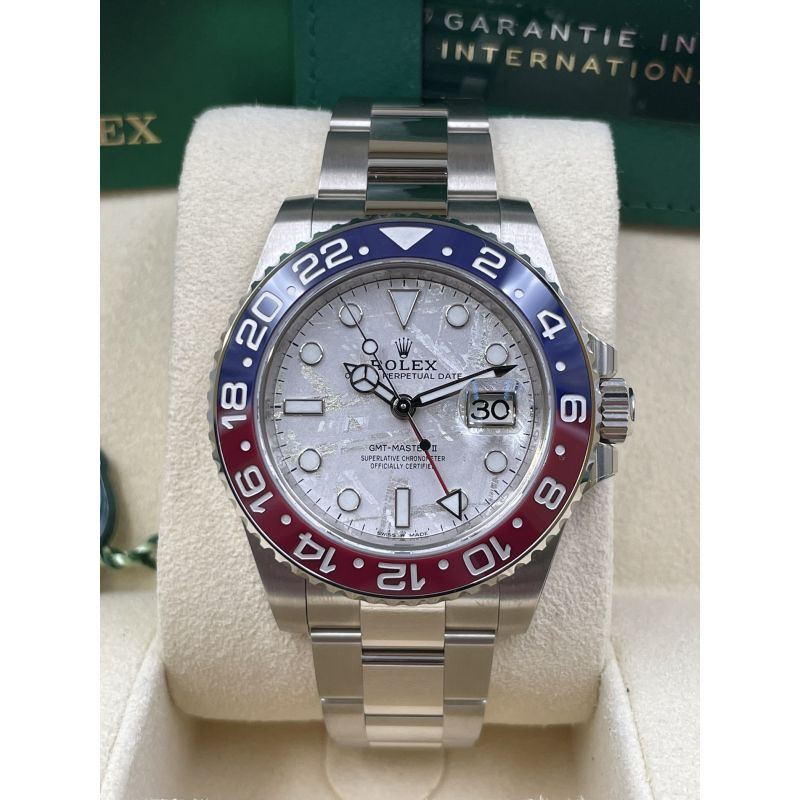 Rolex replica GMT Master II 126719BLRO White Gold Pepsi Meteorite dial - immagine 2