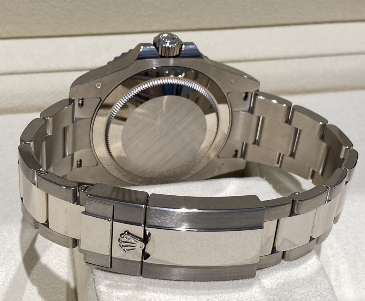 Rolex replica GMT Master II 126719BLRO White Gold Pepsi Meteorite dial - immagine 10