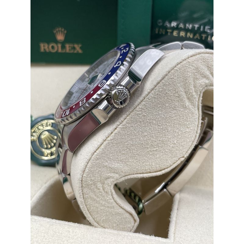 Rolex replica GMT Master II 126719BLRO White Gold Pepsi Meteorite dial - immagine 3