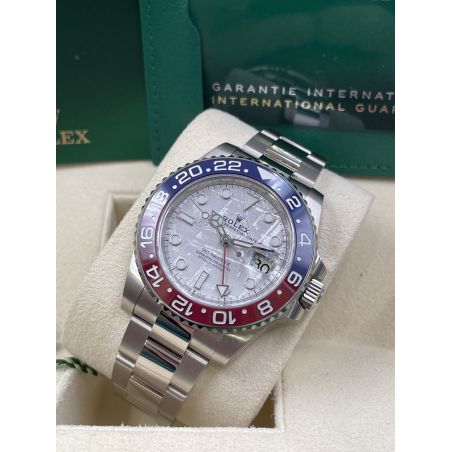 Rolex replica GMT Master II 126719BLRO White Gold Pepsi Meteorite dial - immagine 5