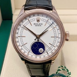 Rolex Cellini replica Moonphase 50535 Rose Gold white dial