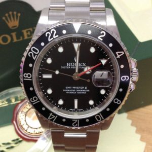 Rolex replica GMT master II classic black dial stainless stell black bezel orologio replica