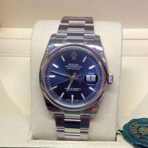 Rolex replica datejust 116200 36mm blue baton oyster