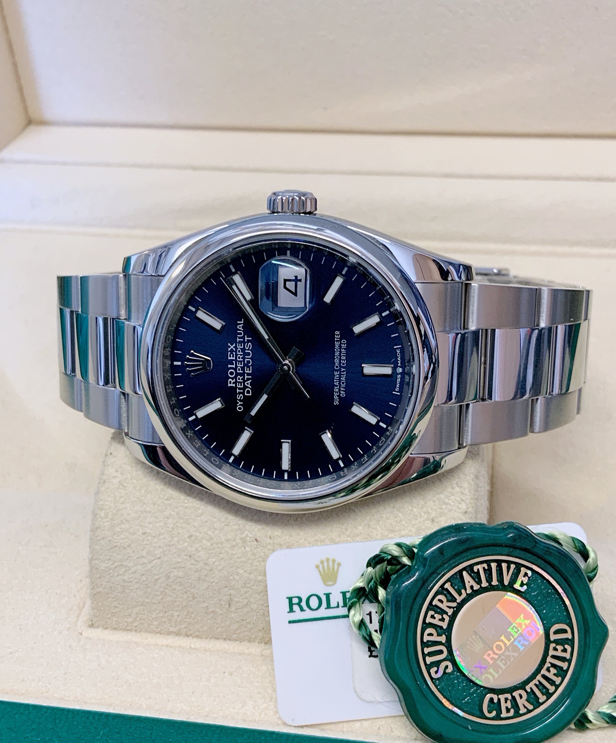 Rolex replica Datejust 36 126200 Blue Baton Dial oyster - immagine 5