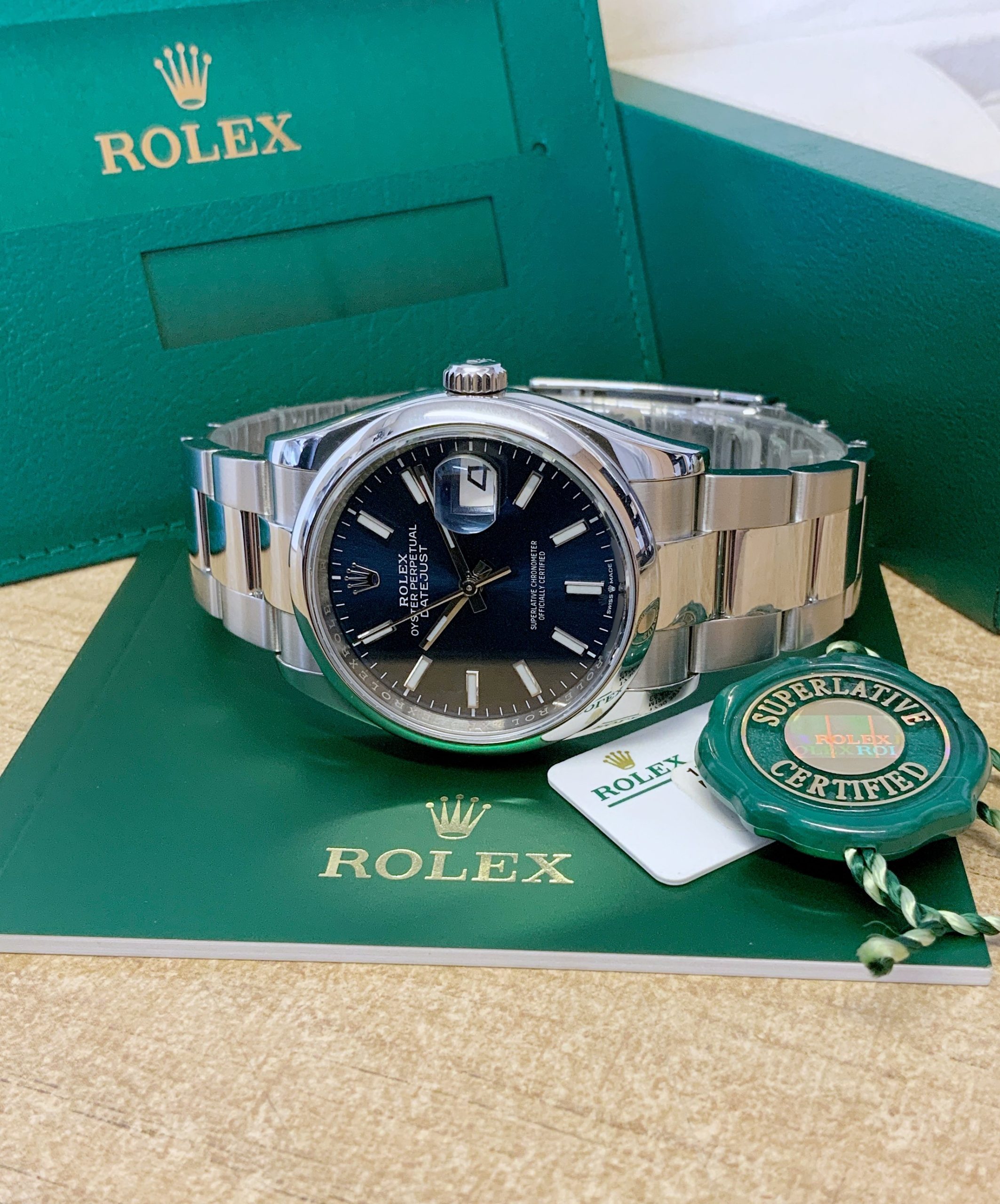 Rolex replica Datejust 36 126200 Blue Baton Dial oyster - immagine 7
