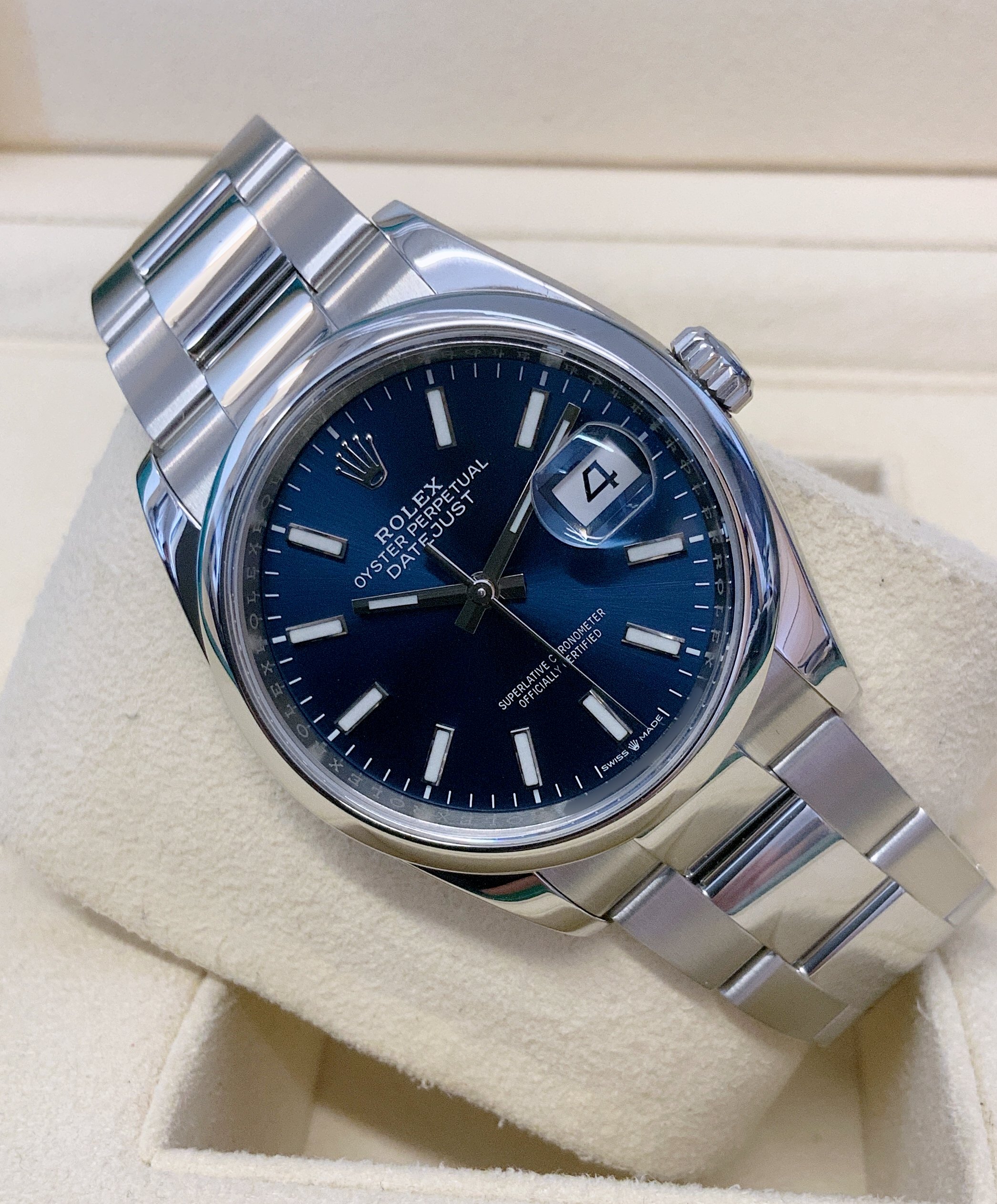 Rolex replica Datejust 36 126200 Blue Baton Dial oyster - immagine 8