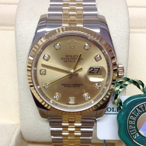 Rolex replica Datejust 36mm 116233 Champagne Diamond