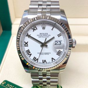Rolex replica datejust 36mm 116234 white roman dial 3235 clone movement
