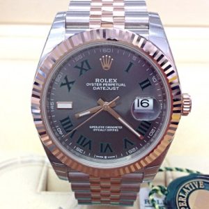 Rolex replica datejust 41 126331 bi-colour wimbledon dial rose gold stainless stell