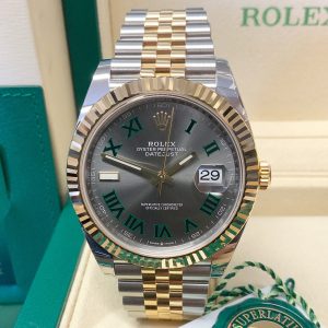 Rolex replica Datejust 41 126333 Wimbledon Dial acciaio-oro giallo