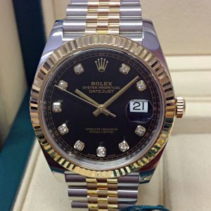 Rolex replica Datejust 126333 Bi-Colour black dial