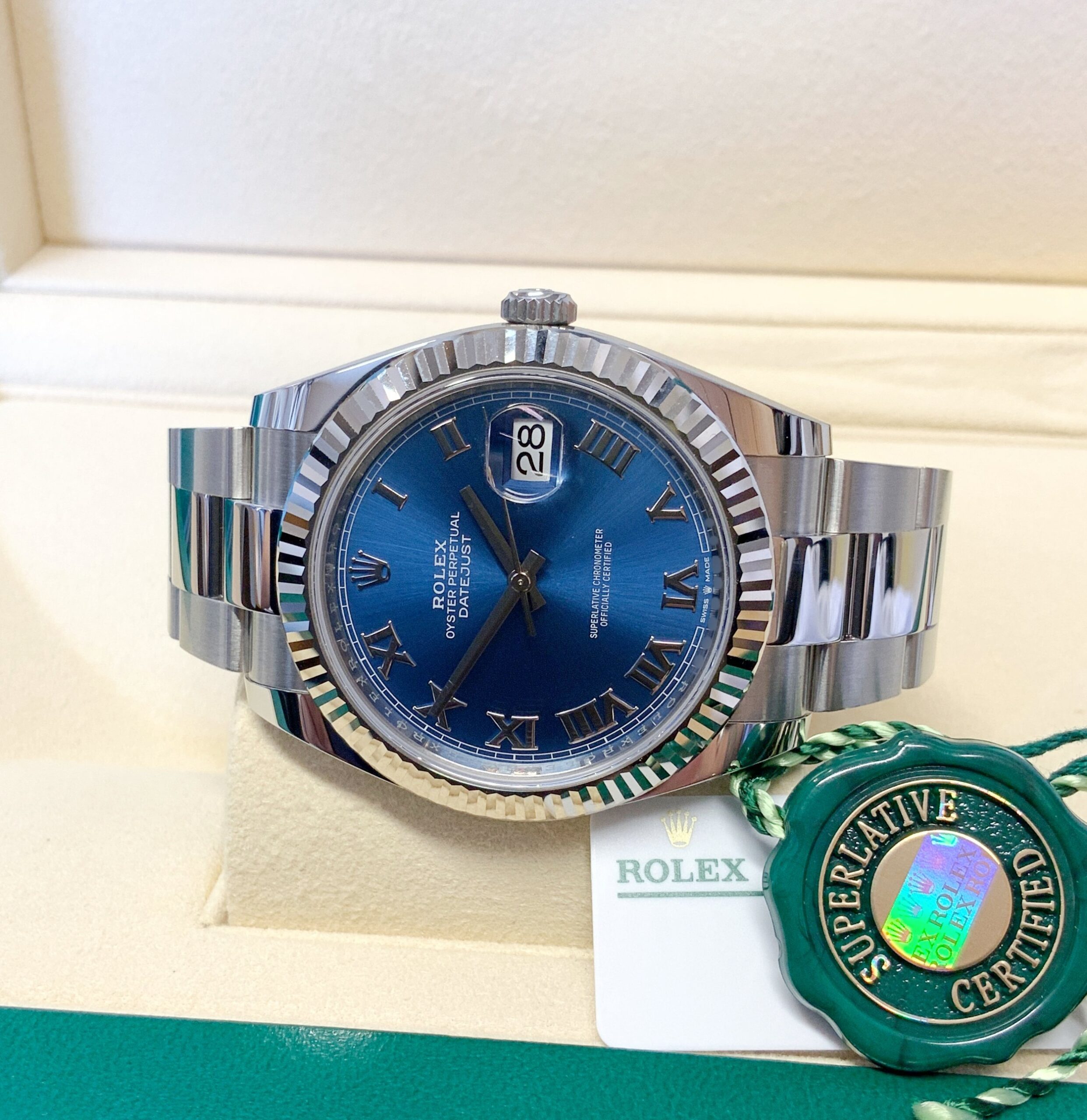 Rolex replica Datejust 41mm 126334 Blue Roman oyster - immagine 2