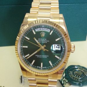 Rolex replica day-date 118238 yellow gold green dial