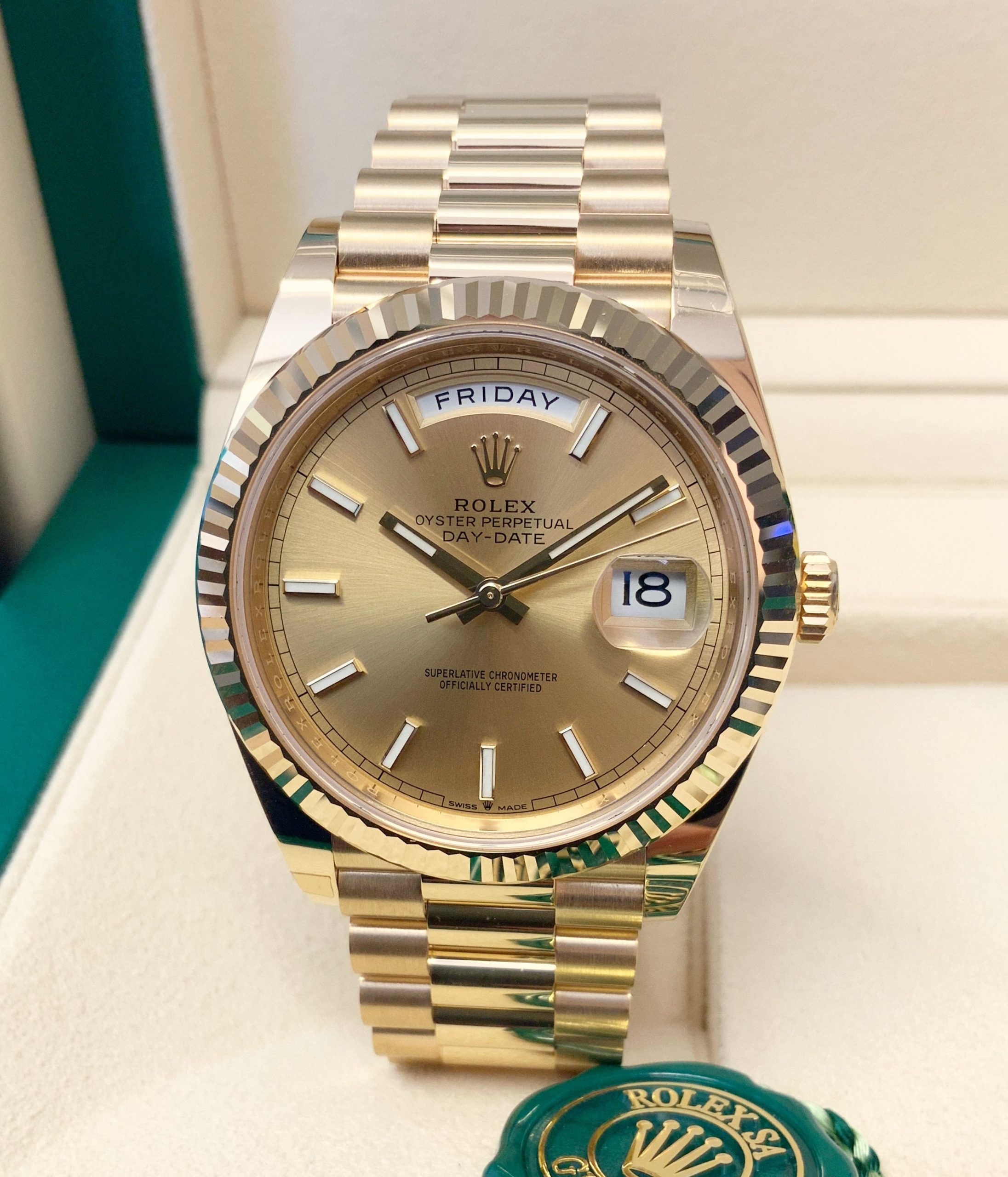 Rolex replica Day-Date II 40 228238 Yellow Gold dial