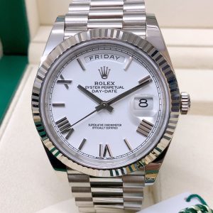 Rolex replica Day-Date 40 228239 White Gold white dial