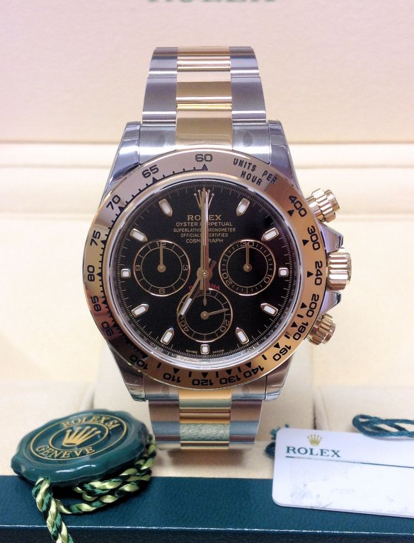 Rolex replica daytona acciaio oro bi-colour 116503 black dial - immagine 2