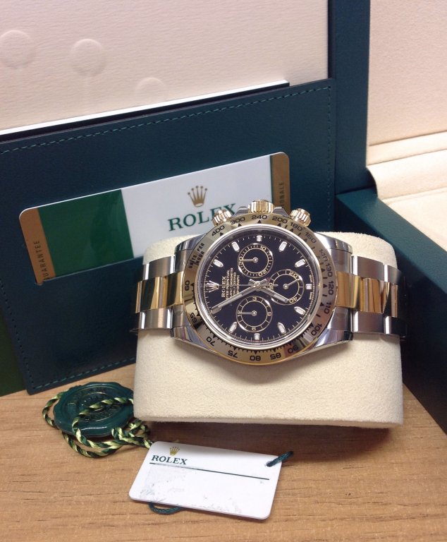 Rolex replica daytona acciaio oro bi-colour 116503 black dial - immagine 3