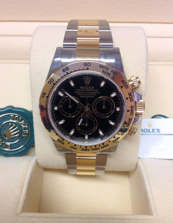 Rolex replica daytona acciaio oro bi-colour 116503 black dial - immagine 6