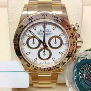 Rolex replica Daytona 116508 Yellow Gold white dial