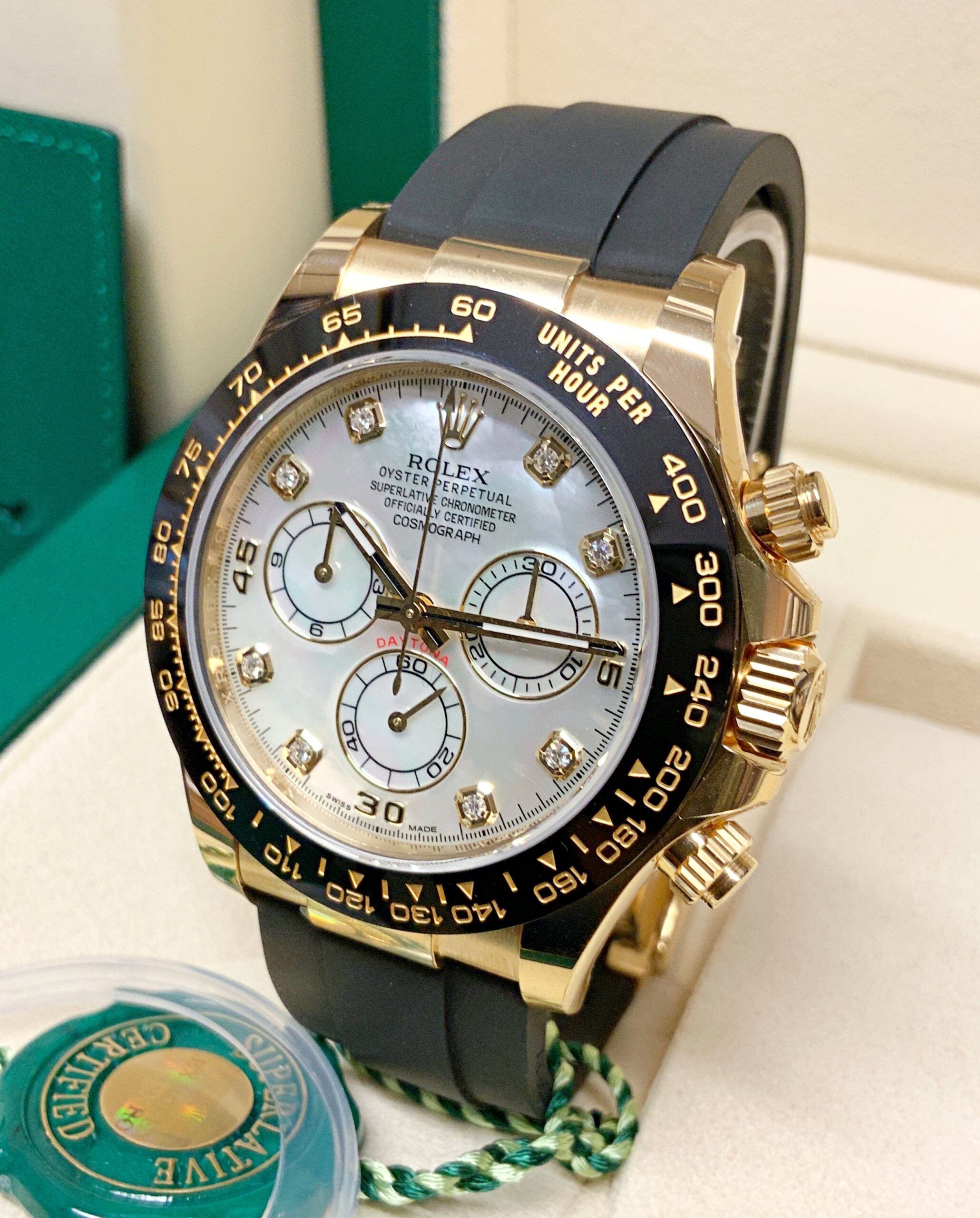 Rolex replica Daytona 116518LN Yellow Gold Oysterflex meteorite dial - immagine 7