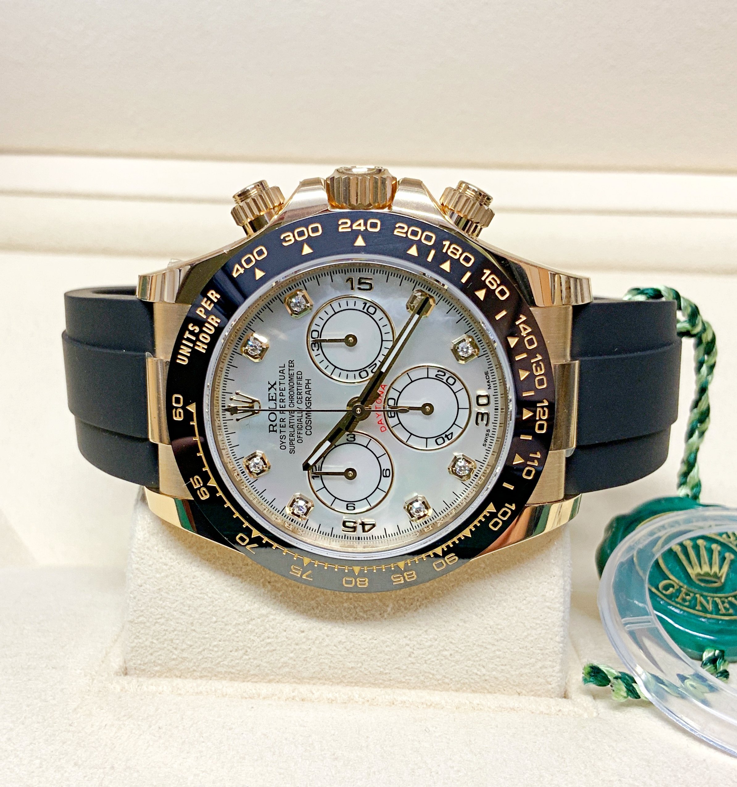 Rolex replica Daytona 116518LN Yellow Gold Oysterflex meteorite dial - immagine 8