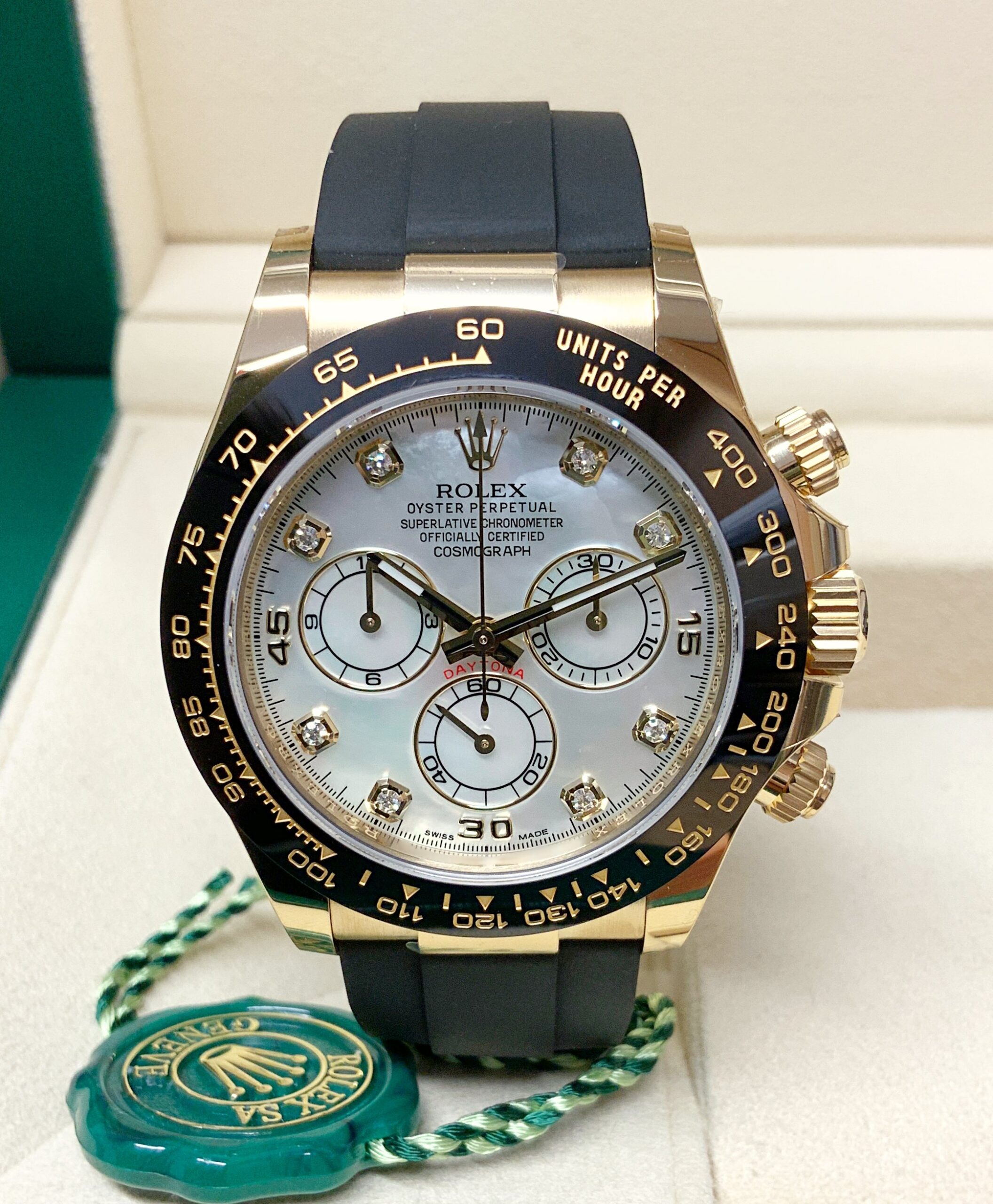 Rolex replica Daytona 116518LN Yellow Gold Oysterflex meteorite dial