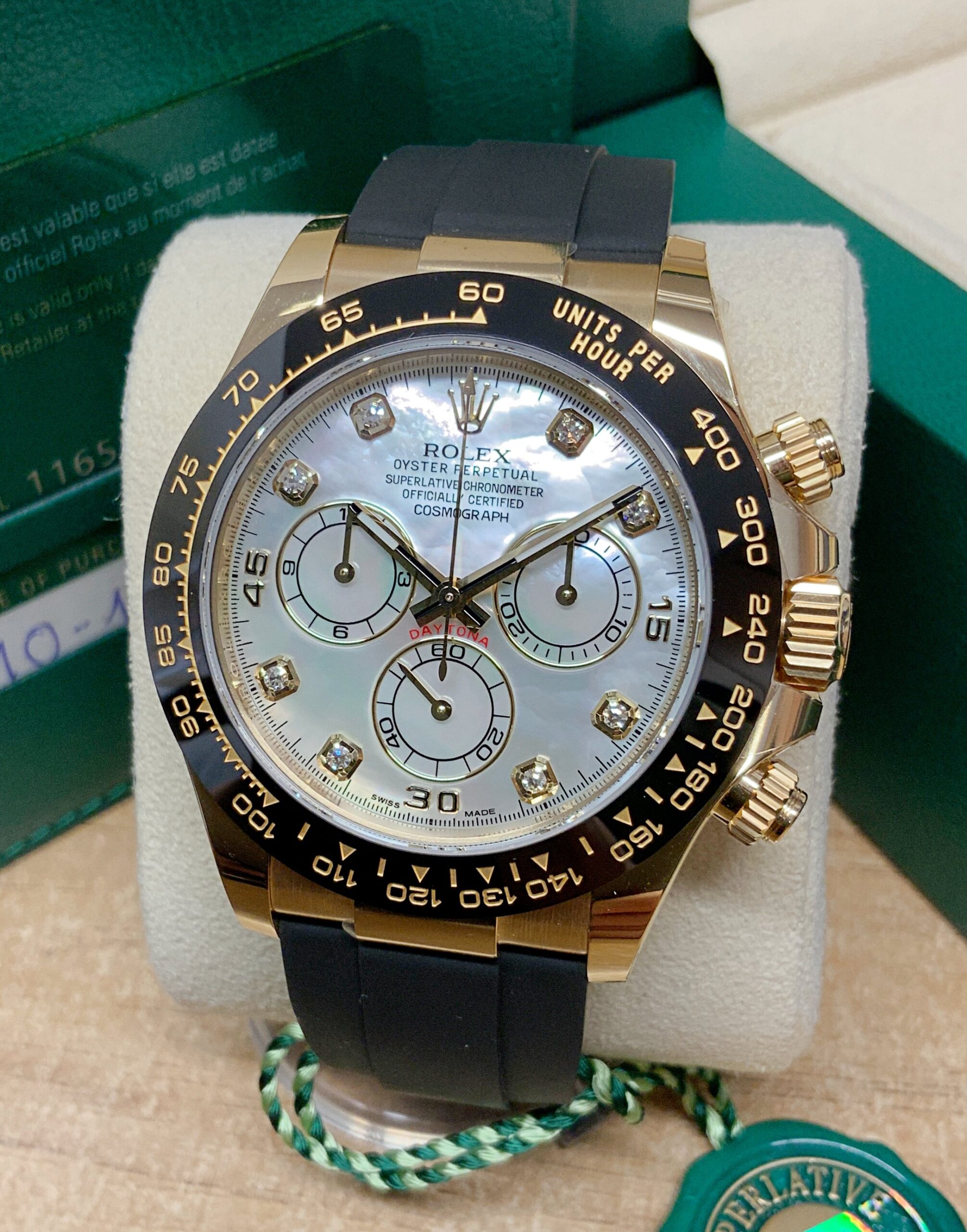Rolex replica Daytona 116518LN Yellow Gold Oysterflex meteorite dial - immagine 5