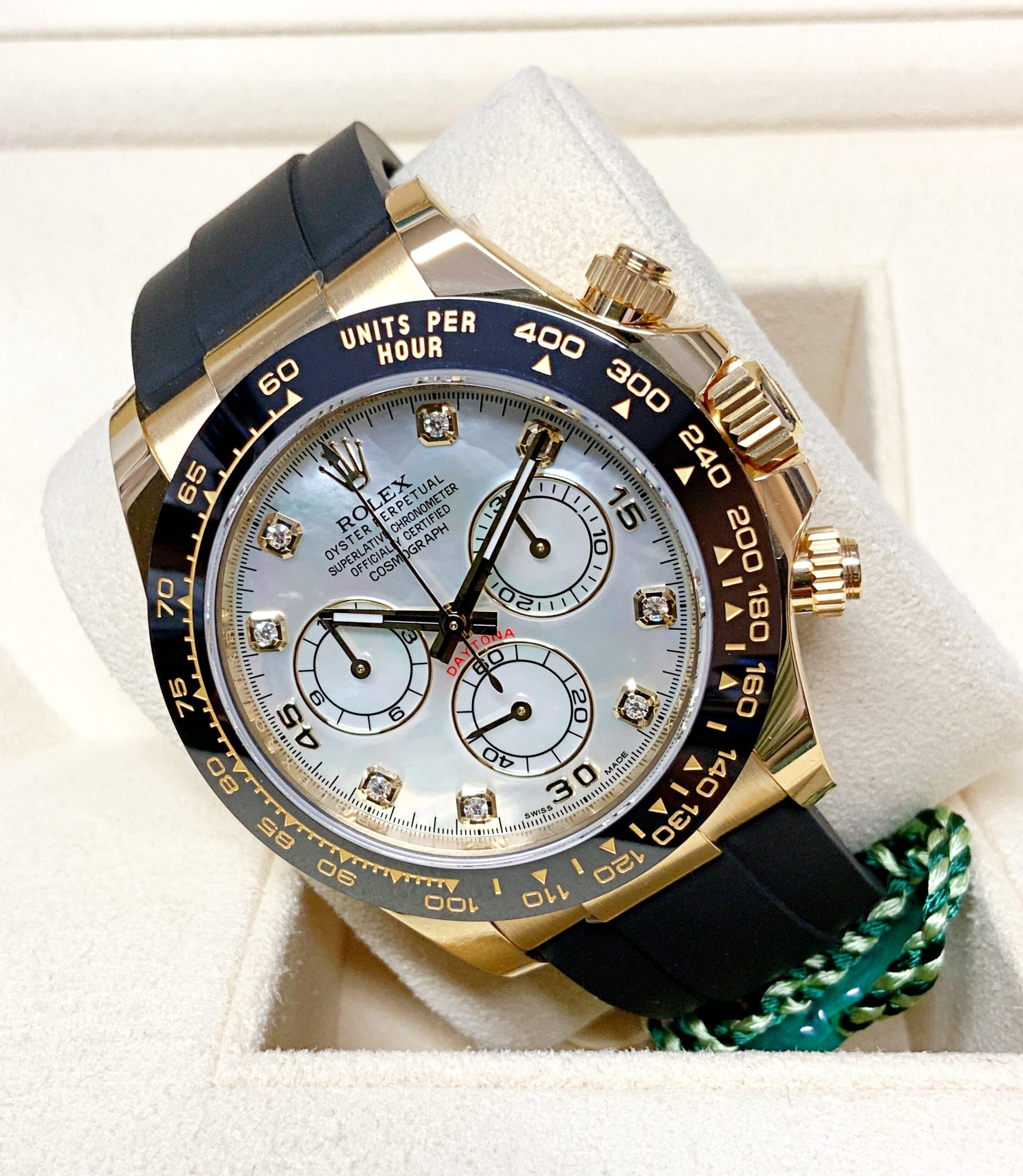 Rolex replica Daytona 116518LN Yellow Gold Oysterflex meteorite dial - immagine 3