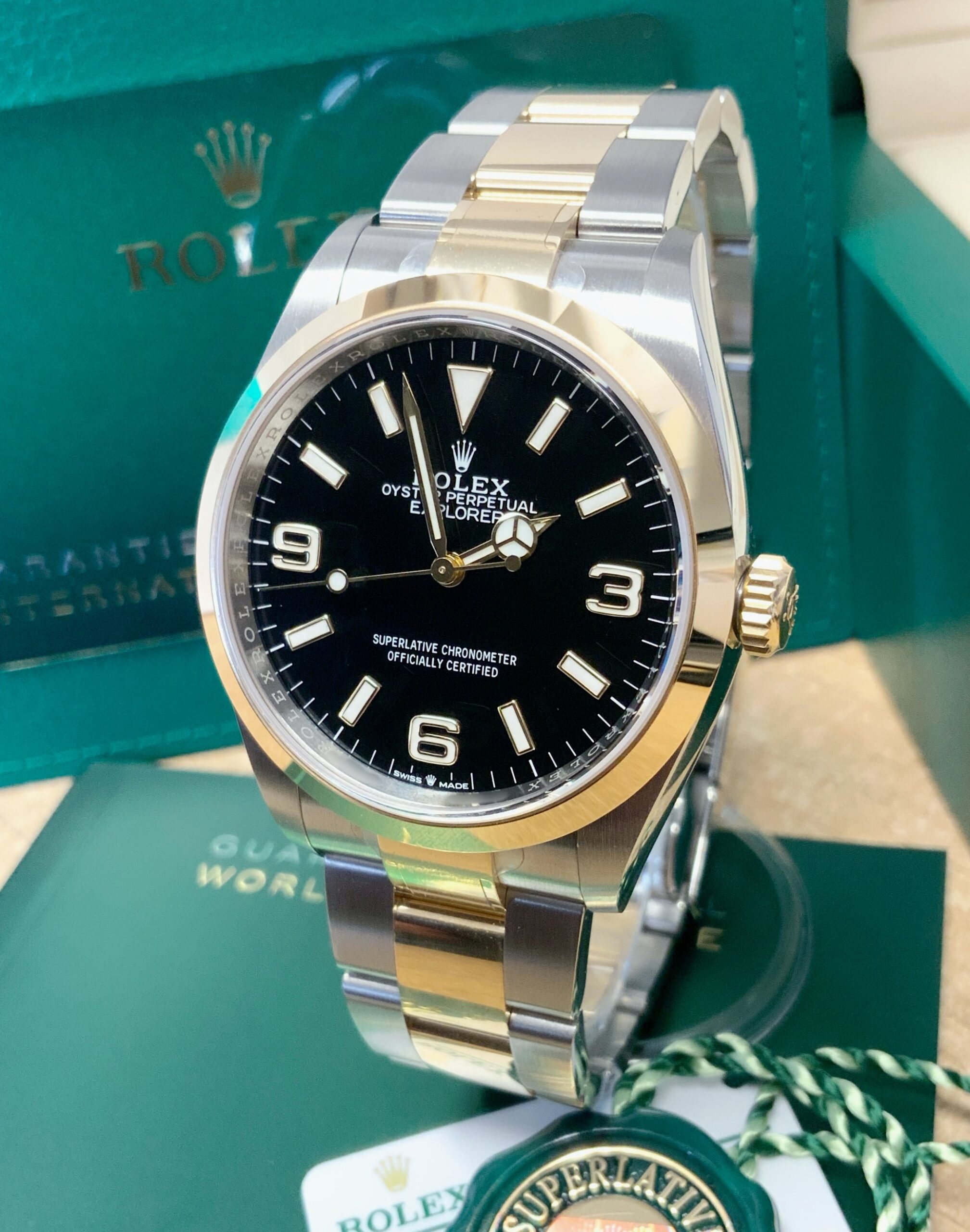 Rolex replica Explorer I 36mm 124273 Black Dial acciaio oro - immagine 5