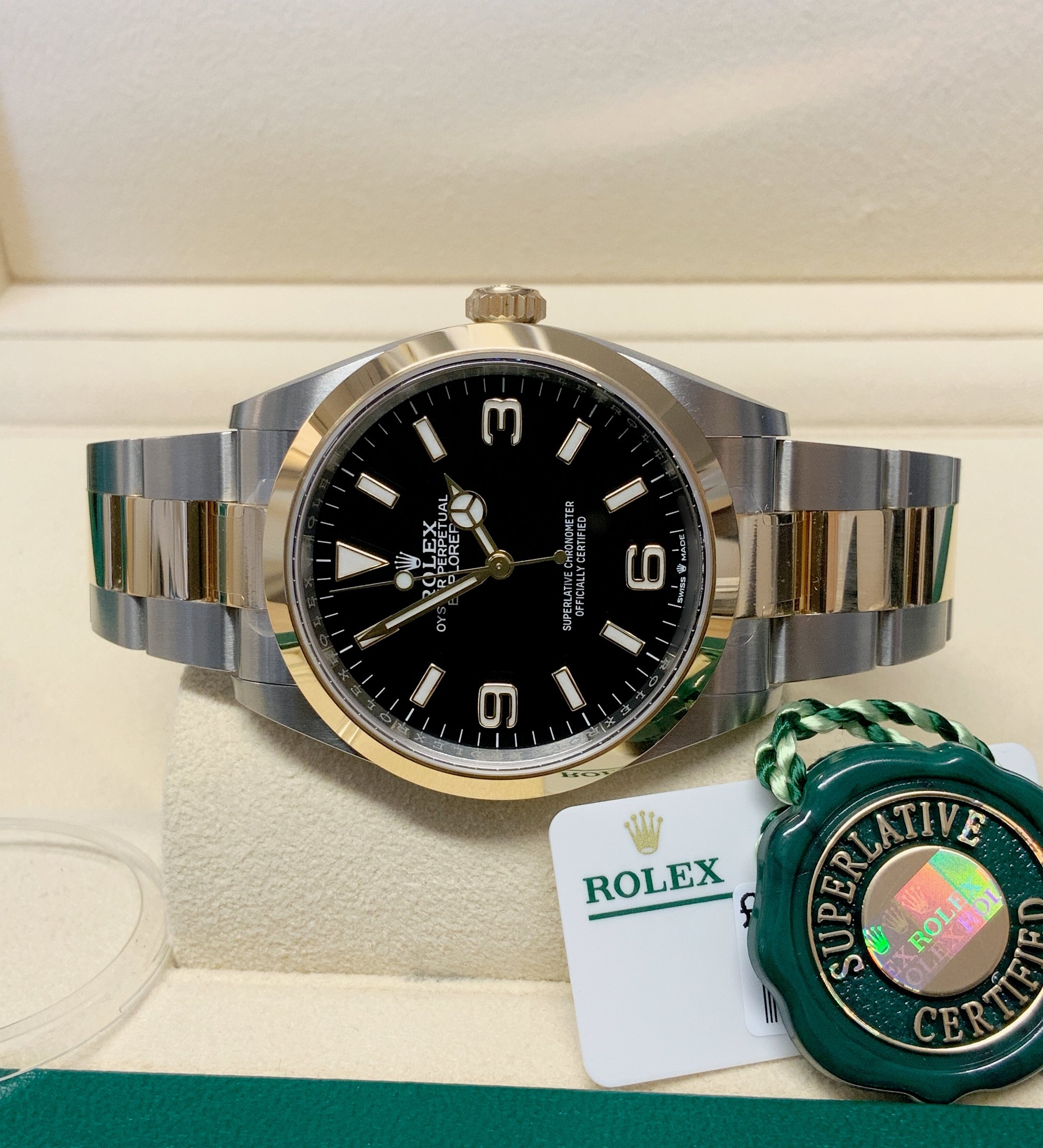 Rolex replica Explorer I 36mm 124273 Black Dial acciaio oro - immagine 8