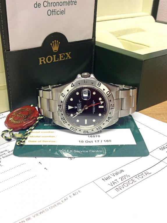 Rolex replica explorer II 16570 old reference black dial - immagine 5