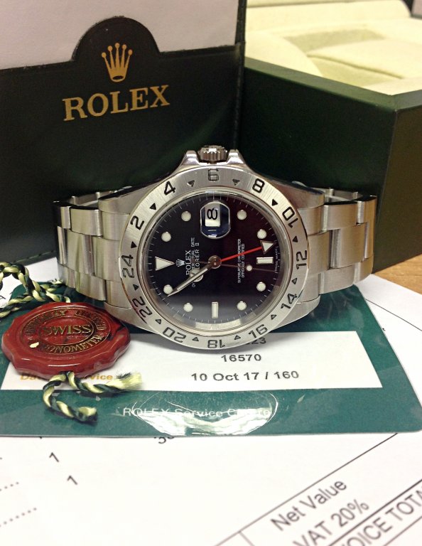 Rolex replica explorer II 16570 old reference black dial - immagine 6