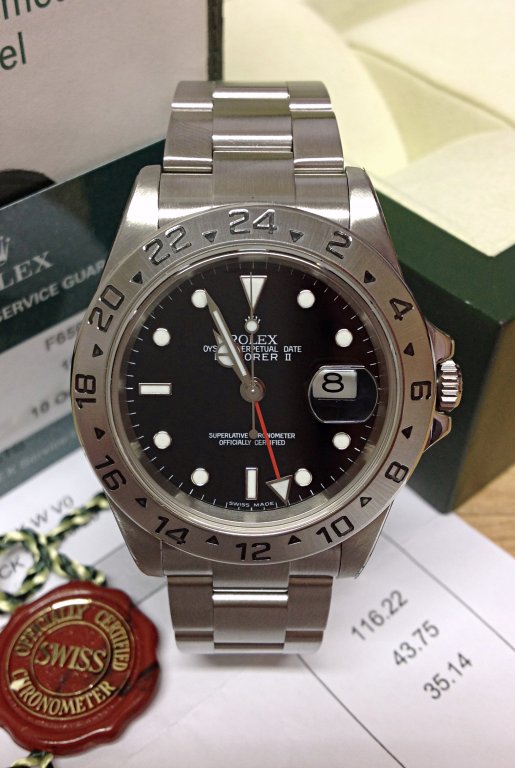 Rolex replica explorer II 16570 old reference black dial - immagine 2