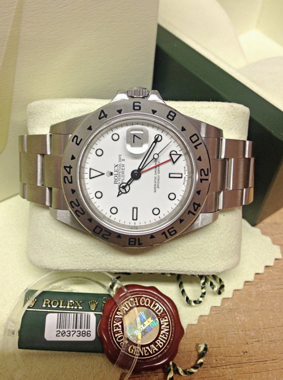 Rolex replica explorer II 16570 old reference white dial - immagine 3