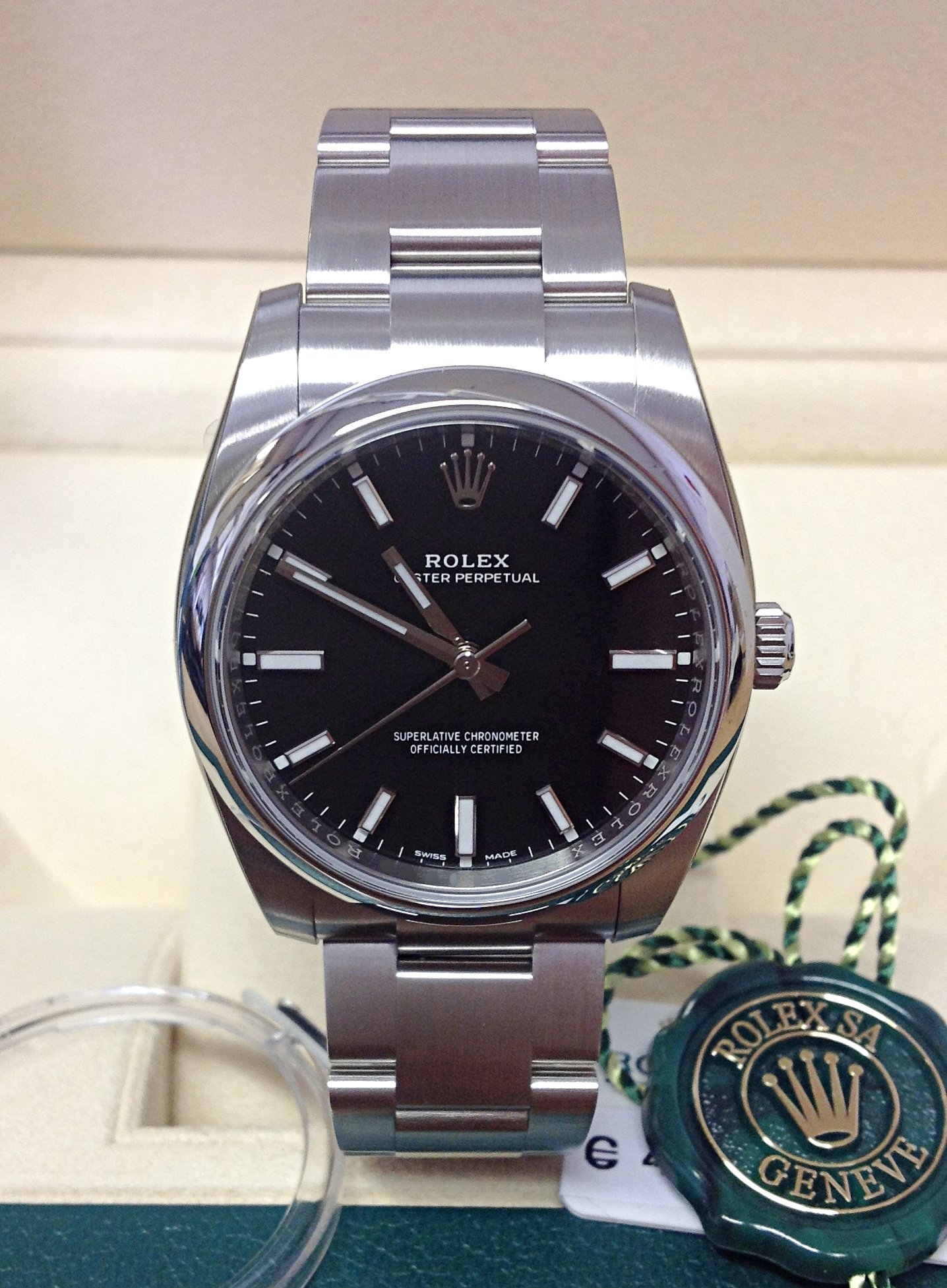 Rolex replica Oyster Perpetual 114200 Black Dial
