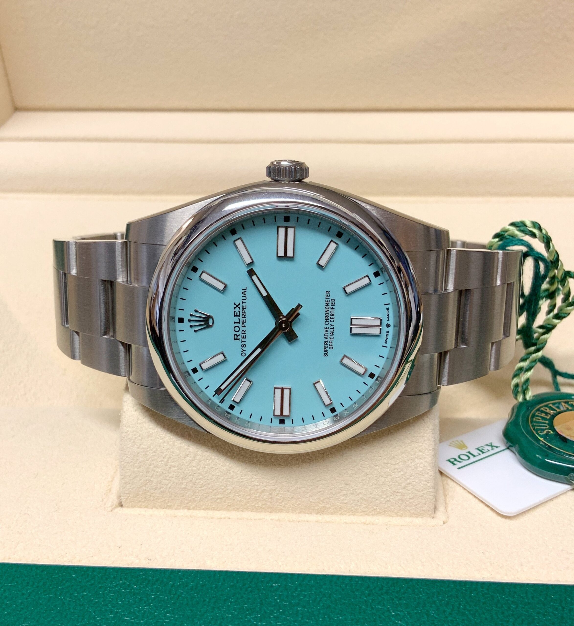 Rolex replica Oyster Perpetual 41 124300 Turquoise Blue - immagine 5
