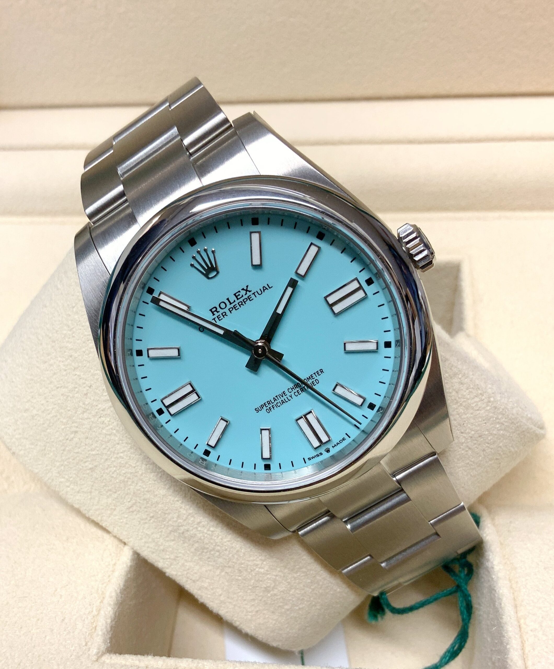 Rolex replica Oyster Perpetual 41 124300 Turquoise Blue - immagine 3