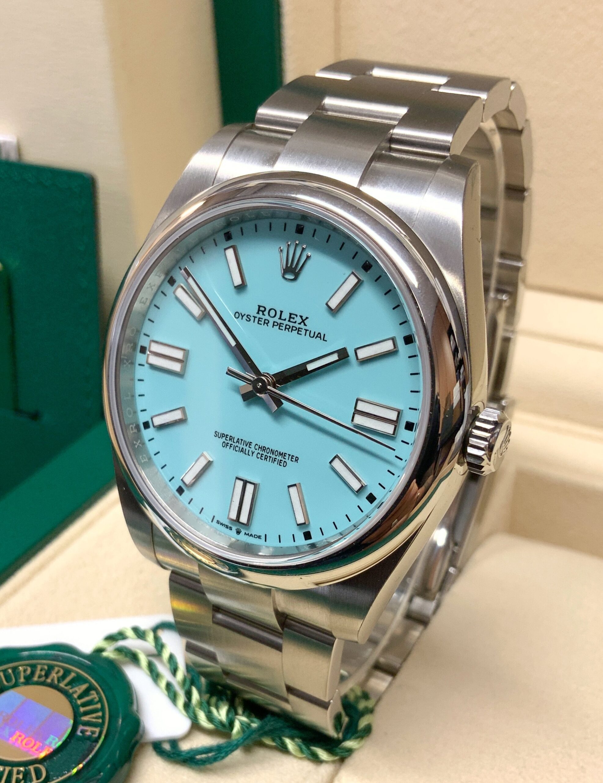 Rolex replica Oyster Perpetual 41 124300 Turquoise Blue - immagine 7