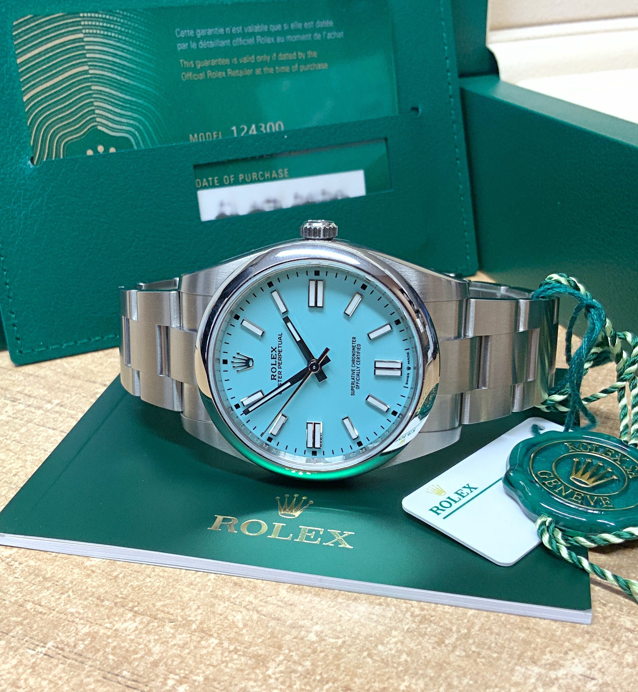 Rolex replica Oyster Perpetual 41 124300 Turquoise Blue - immagine 8