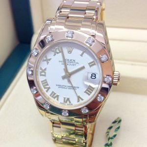 Rolex replica lady pearlmaster yellow gold  white dial