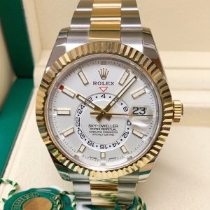 Rolex replica skydweller new 2018 basilea acciaio oro white dial orologio replica imitazione