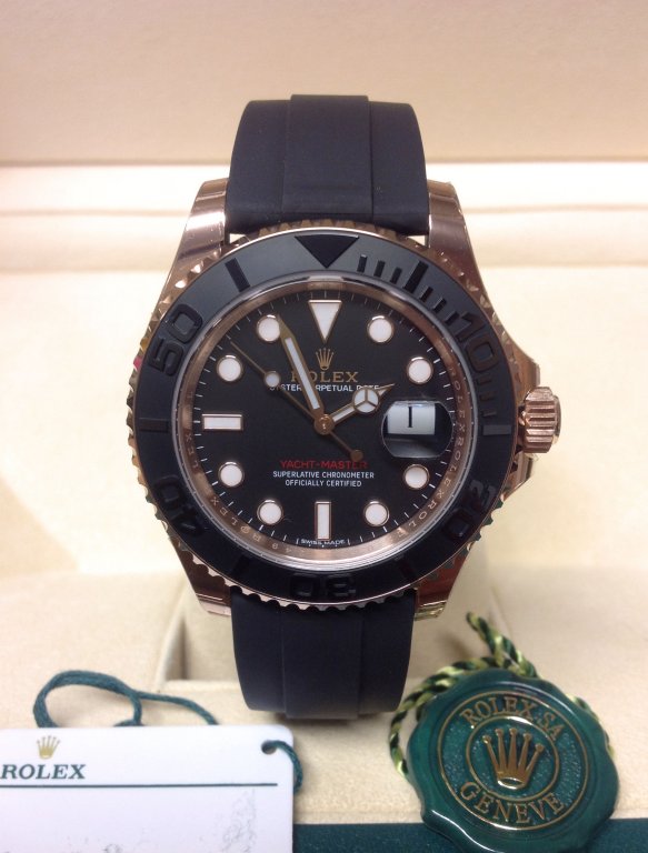 Rolex replica yacht master I rose gold basilea strip rubber-b orologio replica copia