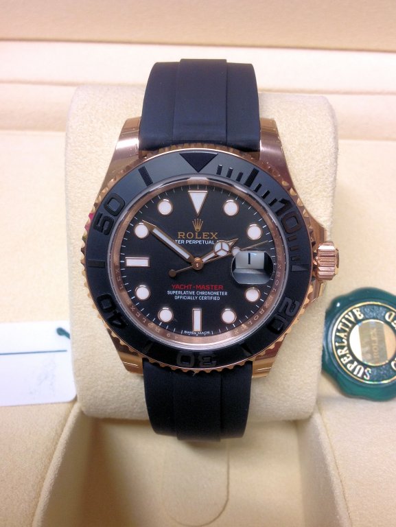 Rolex replica yacht master I rose gold basilea strip rubber-b orologio replica copia - immagine 4