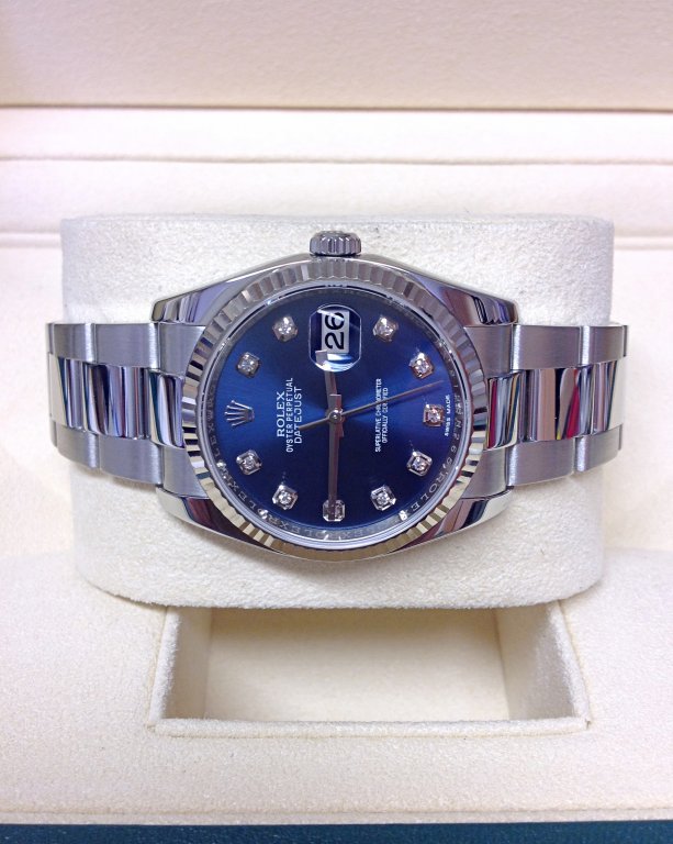 Rolex replica oyster Datejust 36mm 116234 Blue Diamond Dial - immagine 5